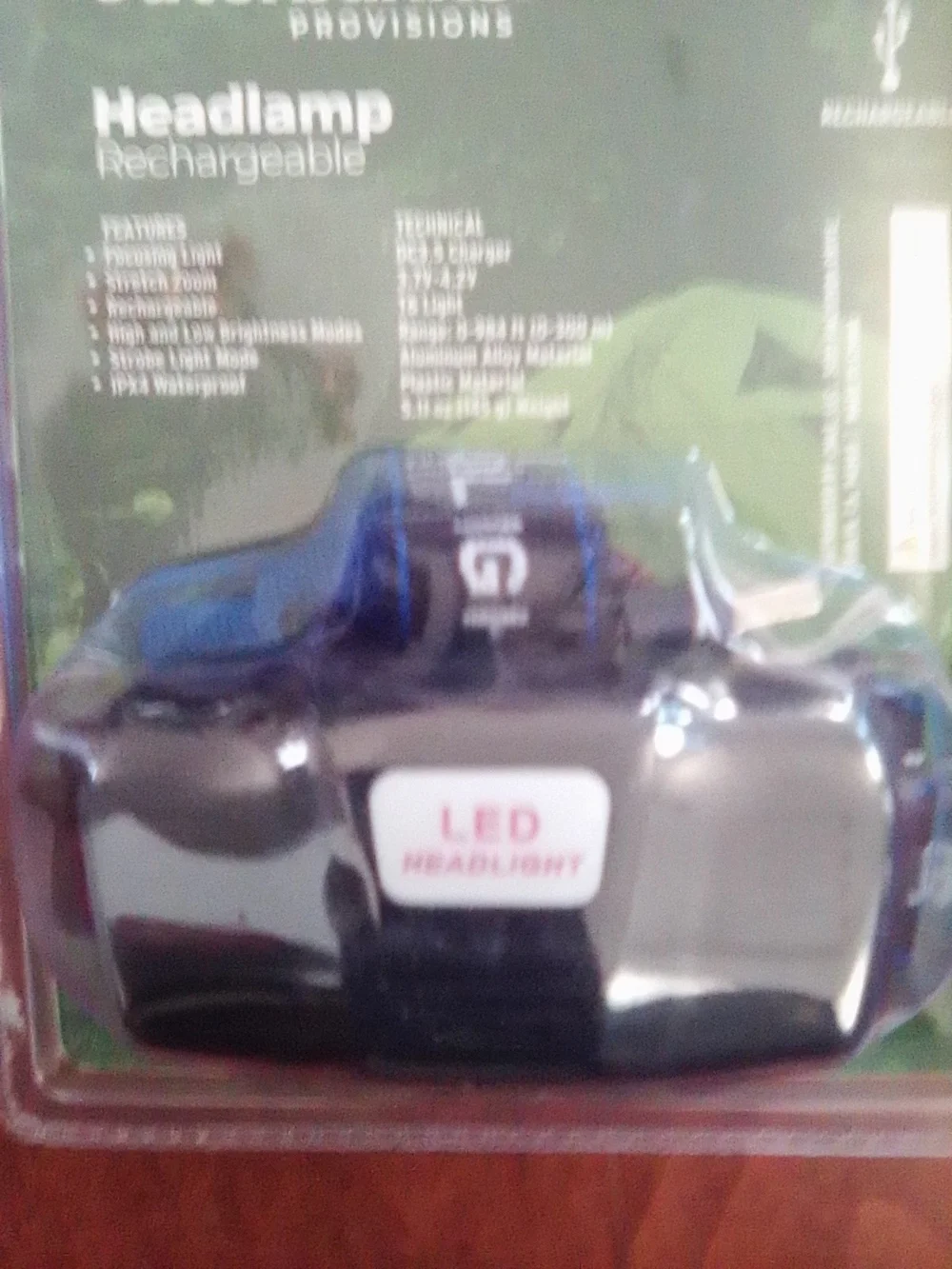 Outerbanks Rechargeable Blue Headlamp - 300 Lumens